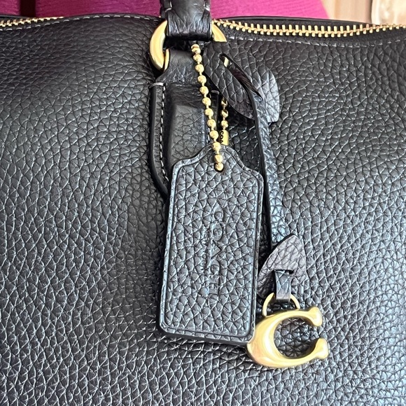 Authentic Coach Pebble Black Leather Cara Satchel - Picture 2 of 14